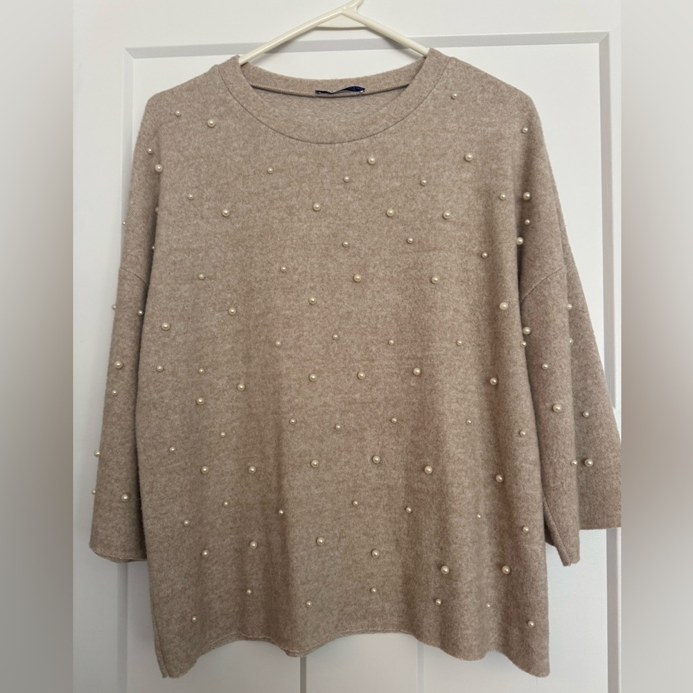Zara Beige Knit Top